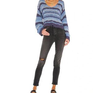 FREE PEOPLE We The Free Black High-Rise Button Fly Zuri Mom Jeans, Size 24